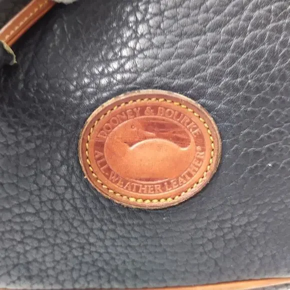 Dooney & Bourke Black Pebbled Leather Drawstring Crossbody Bag - Made in USA - Picture 4 of 16